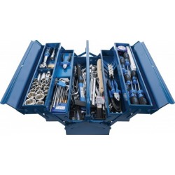 Caisse à outils métallique avec assortiment d'outils | 137 pièces