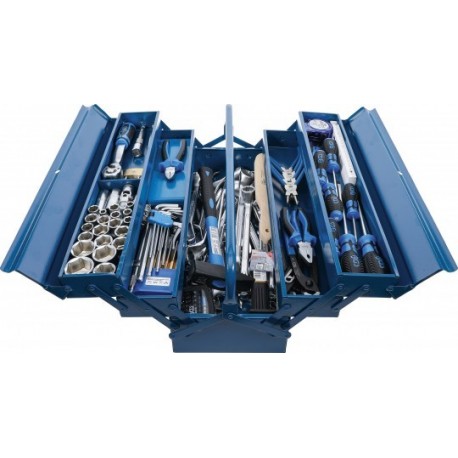 Caisse à outils métallique avec assortiment d'outils | 137 pièces