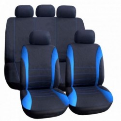 Ensemble de housses de siège auto - bleu / noir - 9 pcs