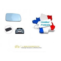 Verre Convexe et Bleu avec Fixation pour rétroviseur droit OE: 51168209812 BMW Série 7 (E38) de 1994 à 2001