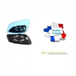 Verre chauffant Asphérique et Bleu avec Fixation pour Rétroviseur gauche pour BMW i3 (I01) à partir de 2013