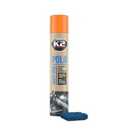K2 POLO + MICROFIBRE spray 750 ML entretien du tableau de bord parfum pêche