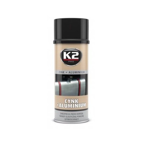 K2 Bombe peinture aluminium + zinc 400ml Protège contre la corrosion