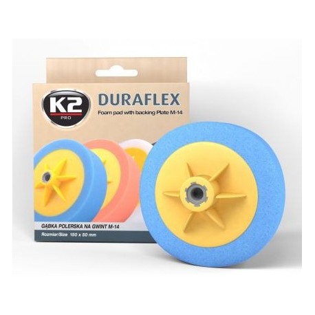 K2 DURAFLEX tampon polissage forte bleu filetage M14 diamètre 150 mm