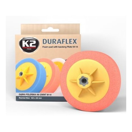 K2 DURAFLEX tampon polissage moyen orange filetage M14 diamètre 150 mm